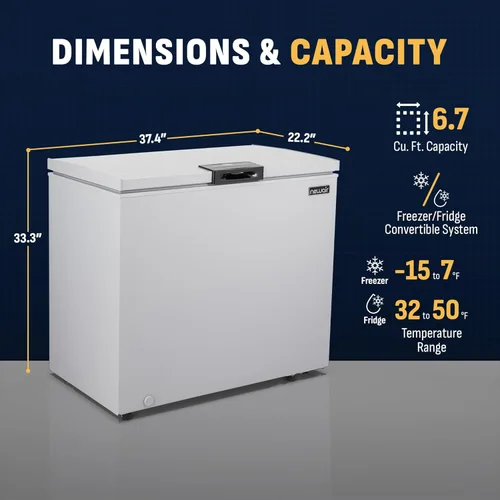 Miniatura 8 de Newair Congelador de cofre de 6.7 pies cúbicos con cesta extraíble, congelador profundo silencioso, control digital de temperatura, alarma de puerta