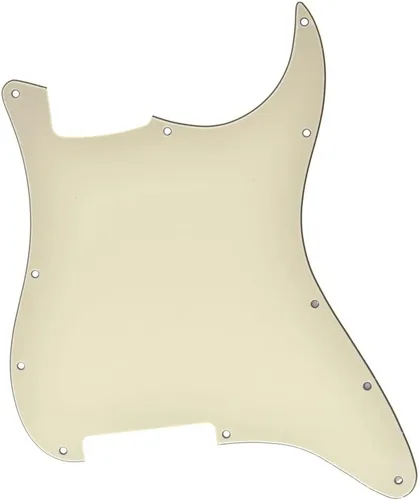 Miniatura 3 de KAISH Golpeador ST de 11 agujeros en blanco, placa de rascar en blanco, sin agujeros de recogida para Stratocaster/Strat, fabricado en Estados
