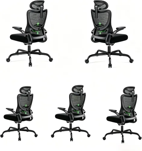 Miniatura 24 de Marsail - Silla ergonómica de oficina - Silla de escritorio con respaldo alto de malla y soporte lumbar ajustable, silla giratoria con ruedas