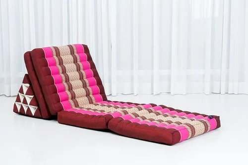 Miniatura 6 de Leewadee Cómodo colchón japonés de suelo, cama tailandesa con cojín triangular, colchón futón, tapete de masaje tailandés extra largo, 89 x 20 Rosa