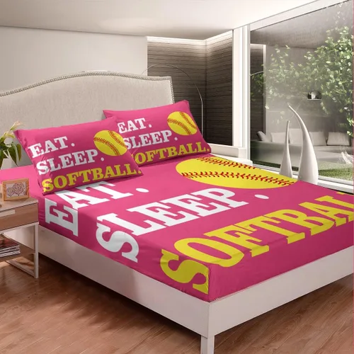 Miniatura 93 de Feelyou Juego de sábanas de béisbol para niños, juego de sábanas con temática deportiva de pelota, tamaño individual, para niños, adolescentes