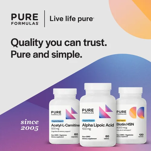 Miniatura 6 de PureFormulas Ácido alfa lipoico 100 mg ALA Suplemento para apoyo hepático, antioxidantes, nervios y salud cardiovascular Acido Alfa Lipoico 100 mg