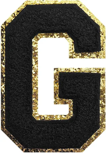 Miniatura 14 de GYGYL - 3 parches de letras deportivas de felpilla con purpurina, parches para planchar de tamaño grande para decoración de disfraces