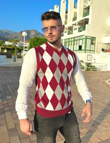 Miniatura 3 de COOFANDY Men's Sleeveless V Neck Pullover Sweater Slim Fit Casual Argyle Vest Sweaters