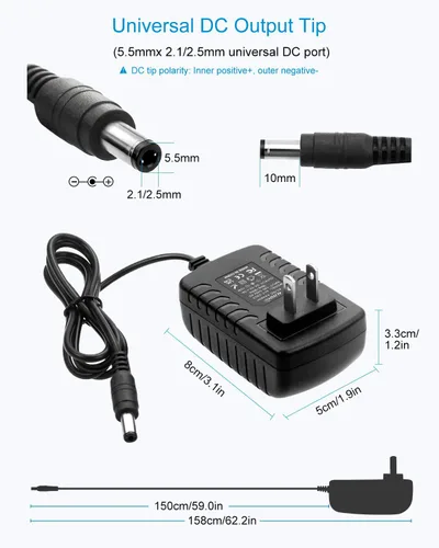 Miniatura 3 de ALITOVE 5V 3A 15W AC 100V ~ 240V a DC adaptador de fuente de alimentación convertidor 5.5X 0.098 in 0.217x0.083 in enchufe para WS2812B WS2811