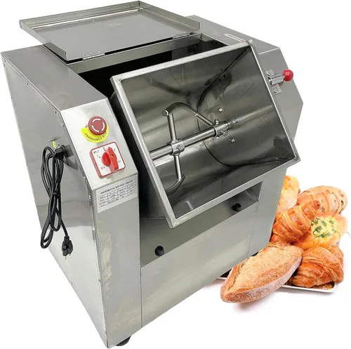 TECHTONGDA Mezclador de masa comercial Mezclador de harina de acero inoxidable Máquina de amasado de masa de 110 V Mezclador de alimentos de alta