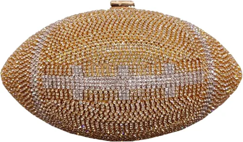 UMREN Bolso cruzado con forma de baloncesto para mujer, con diamantes de imitación, bola redonda de cristal, bolso de mano para fiesta de boda