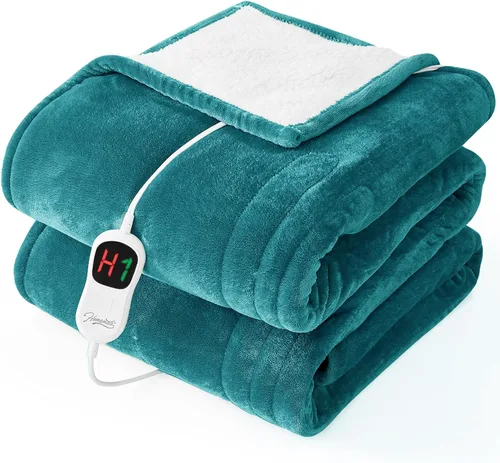 Miniatura 14 de Homemate Manta eléctrica térmica tamaño Queen, 84 x 90 pulgadas, manta térmica para cama con 10 niveles de calefacción, 8 horas de apagado