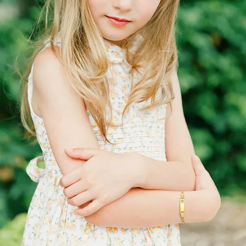 Miniatura 124 de Pulsera de barra para bebé: chapado en oro de 18 quilates, pulsera con placa de identificación personalizada para niños pequeños de mamá, nombre