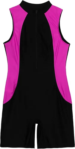 Miniatura 4 de Traje de baño con cremallera frontal para mujer, traje de baño atlético, surf, pantalones cortos