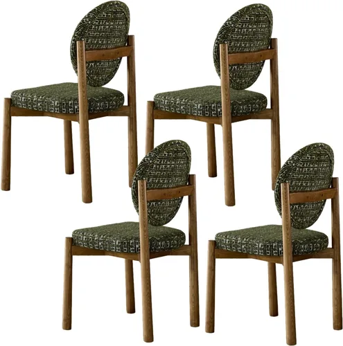 Miniatura 30 de Upholstered Dining Chairs with Fabric/Plush Cushion, Wooden Dining Room Chair Set of 1/2/4, Kitchen Chair for Living Room Balcony Black+brown