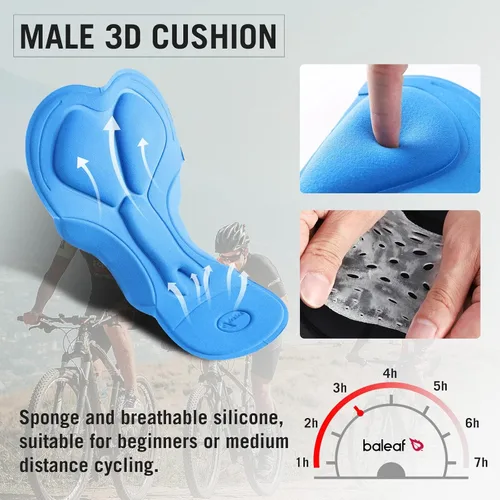 Miniatura 6 de baleaf - Pantalones cortos acolchados para ciclismo de bicicleta para hombre, para ciclismo en carretera, con bolsillos, UPF 50+, accesorios MTB