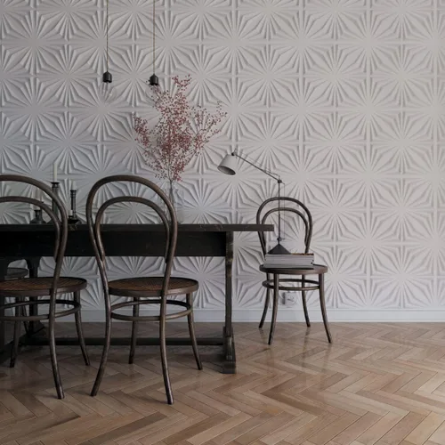 Miniatura 11 de Ekena Millwork WP20X20AHWH 19 5/8 pulgadas de ancho x 19 5/8 pulgadas de alto Asher EnduraWall Decorativo 3D Panel de pared cubre 2.67 pies cuadrados