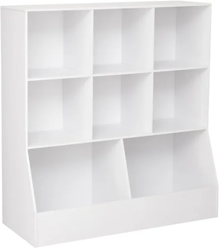 Miniatura 12 de DINZI LVJ Organizador de almacenamiento para juguetes, estantería para niños, gabinete de almacenamiento de juguetes de madera, estantería