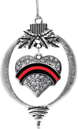 Miniatura 30 de Inspired Silver Adornos festivos de dije de corazón pave de plata con circonitas cúbicas