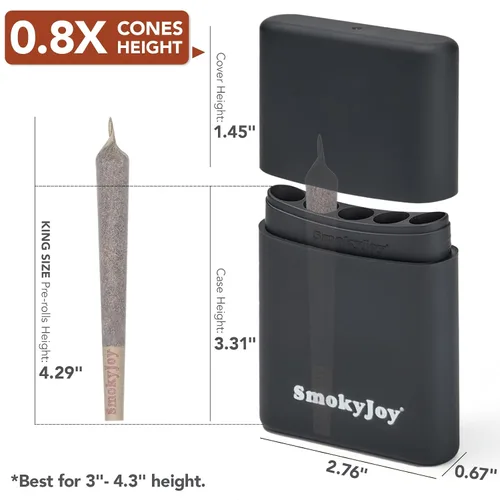 Miniatura 8 de Estuche para cigarrillos a prueba de olores, Estuche de 5 agujeros con un solo soporte, Estuche de almacenamiento para conos enrollados