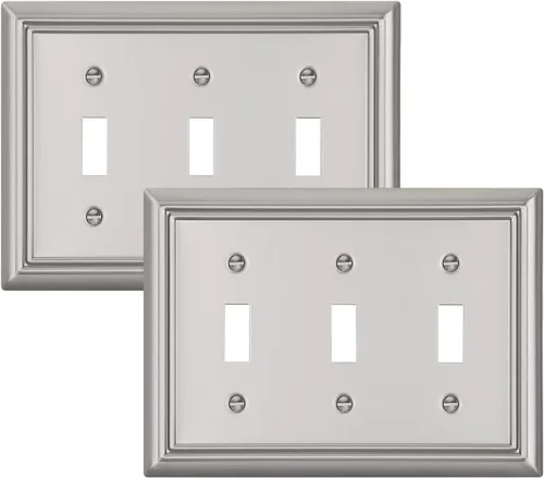 Miniatura 14 de DEWENWILS Paquete de 4 placas de pared de metal, cubierta de interruptor de palanca individual, resistente a la corrosión, níquel cepillado