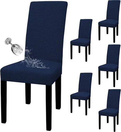 Miniatura 23 de Easy-Going - Juego de 2 fundas para sillas de comedor 100% impermeables, de tela Jacquard elástica, fundas protectoras removibles y lavables