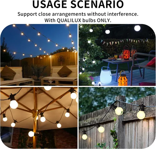 Miniatura 5 de Qualilux Bombillas LED pequeñas A15 de Dusk to Dawn para exteriores, 450 lúmenes, blanco cálido, 5 W = 40 W, encendido y apagado automático