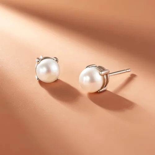 Miniatura 5 de Amazon Essentials Aretes redondos de plata de ley con piedra natal (anteriormente colección Amazon)