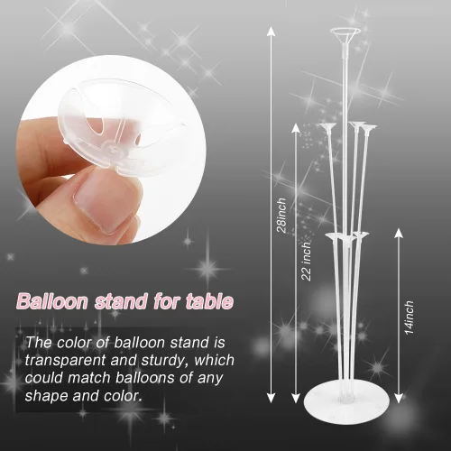 Miniatura 3 de 6 Juegos de Palos de Globos con Base para Kit de Soporte de Globos de Mesa, Soportes de Globos con Base para Piso, Soporte de Arco de Globos