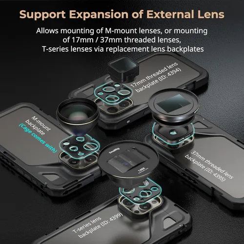 Miniatura 5 de SmallRig para iPhone 15 Pro Max Jaula para teléfono con adaptador de filtro de 67mm, diseño de liberación rápida mejorado para videografía/grabación