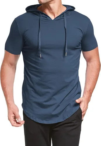 Miniatura 5 de Aiyino Men's S-5X Short Sleeve Fashion Athletic Hoodies Sport Sweatshirt Hip Hop Pullover