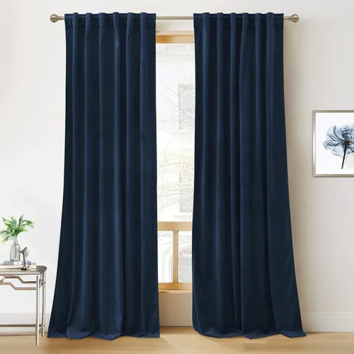 Miniatura 10 de RYB HOME - Cortinas de terciopelo beige, cortinas decorativas resistentes con pestaña trasera, cubierta de privacidad para oscurecer habitación