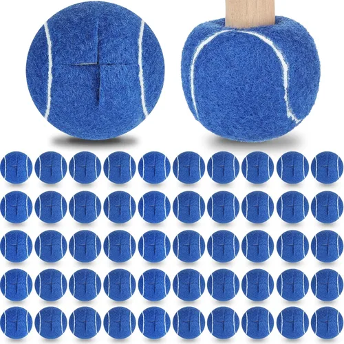 Miniatura 9 de Macarrie 100 pelotas de tenis precortadas a granel para patas de muebles, pelotas de tenis, sillas de pelotas de tenis, fundas para pies para Negro