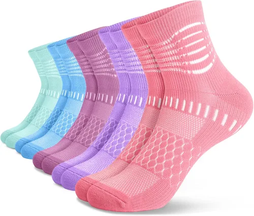 Miniatura 19 de IRAMY Calcetines de compresión de tobillo Coolmax para mujeres y hombres, calcetines que absorben la humedad, alivio de la fascitis plantar, 3/5