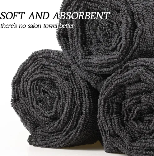 Miniatura 3 de Panelee 36 paquetes de toallas de microfibra absorbentes a prueba de blanqueador, resistentes a la decoloración, toallas de mano para gimnasio, Negro