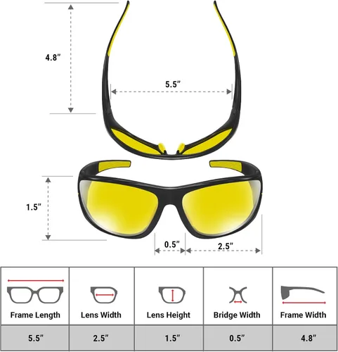 Miniatura 4 de BLUPOND Gafas de Conducción Día/Noche - Chopper - Visión Más Clara para Conducir Nocturna en Motocicleta, Correr, Ciclismo - TAC Antirreflejos