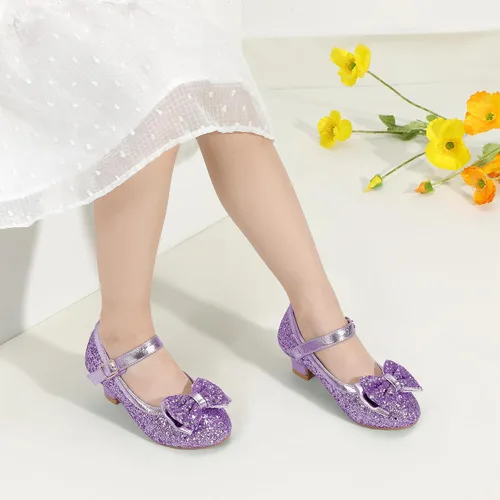 Miniatura 167 de PANDANINJIA Vestido de jada para niñas y niños pequeños, zapatos de princesa Mary Jane con tacones con lazo para fiesta, boda, boda