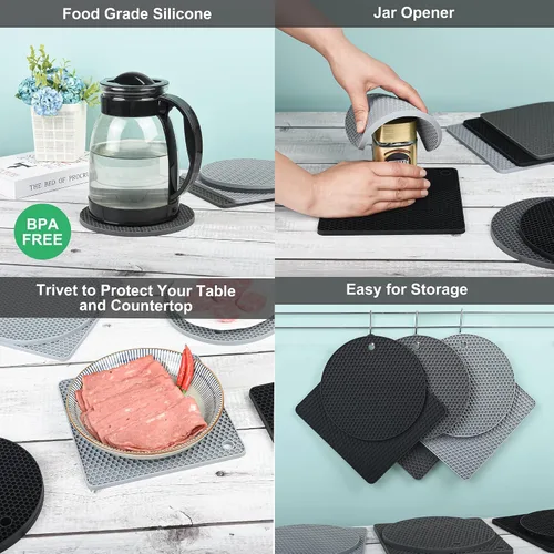 Miniatura 5 de Salvamanteles de silicona para platos calientes, alfombrillas resistentes al calor, soportes de silicona para ollas de silicona, almohadillas