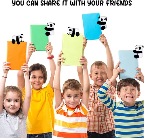 Miniatura 5 de 12 piezas de panda de dedo de peluche de 4 pulgadas, clips de cortina para notas, clips para fotos, lindo juguete de panda para niños, decoración