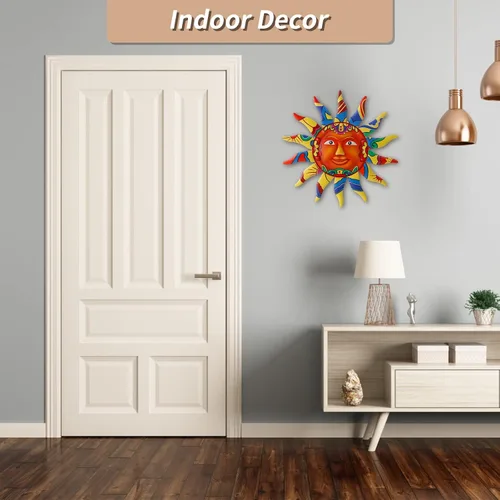 Miniatura 6 de VEWOGARDEN Arte Decorativo de Pared de Sol de Metal de 13 pulgadas para Colgar en Interiores y Exteriores, Hogar, Jardín, Regalos de Navidad