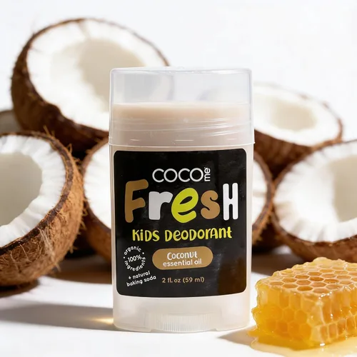 CoCo Me Desodorante para niños sin aluminio con aroma a coco, desodorante orgánico y natural para niños, niños y niñas, desodorante hidratante suave