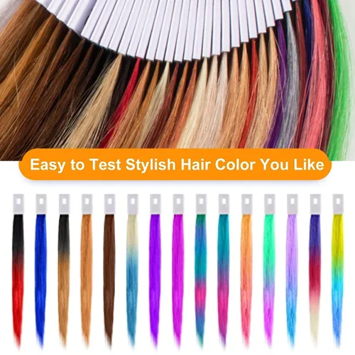 Miniatura 6 de Anillos de color de cabello – Muestras de prueba de muestras de cabello 100% humano – 8 pulgadas gris – 30 unidades/paquete