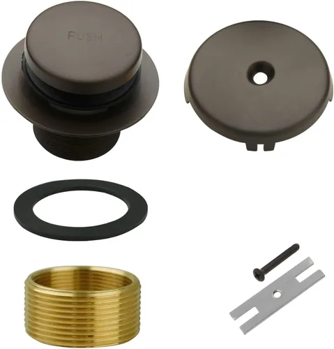 Drenaje de Bañera de Bronce Tip-Toe de Un Solo Orificio, Kit de Conversión de Conjunto de Moldura de Drenaje de Bañera Welsan, Kit de Moldura de