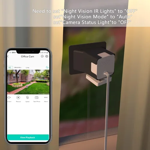 Miniatura 6 de Soporte de Ventana en Ángulo Teccle Compatible con Wyze Cam v4 y Cam V3, Inclinación de 20 Grados (Arriba/Abajo/Izquierda/Derecha), Uso a Través