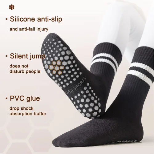 Miniatura 2 de Diu Life Paquete de 3 Calcetines de Pilates Yoga con Agarres para Mujeres, Antideslizantes, Entrenamiento, Pure Barre, Ballet, Danza, Calcetines
