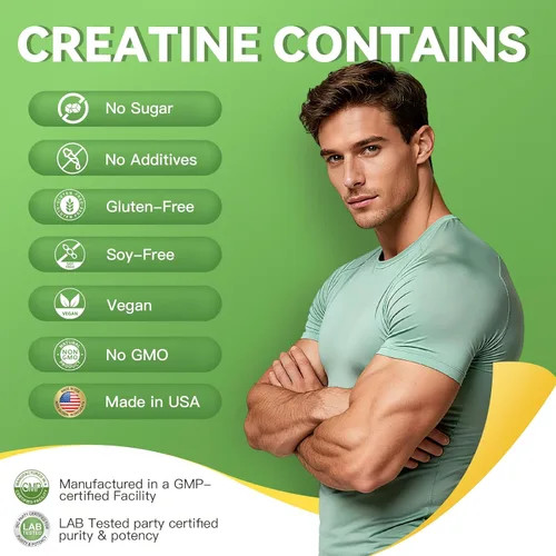 Miniatura 6 de Paquetes de viaje de polvo de monohidrato de creatina, 5000 mg de creatina pura micronizada para hombres y mujeres, crecimiento muscular y energía
