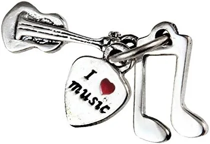 Miniatura 2 de SOUKISS Amo musical con corazón esmaltado rojo de plata de ley 925 con cuentas para pulsera Plata esterlina