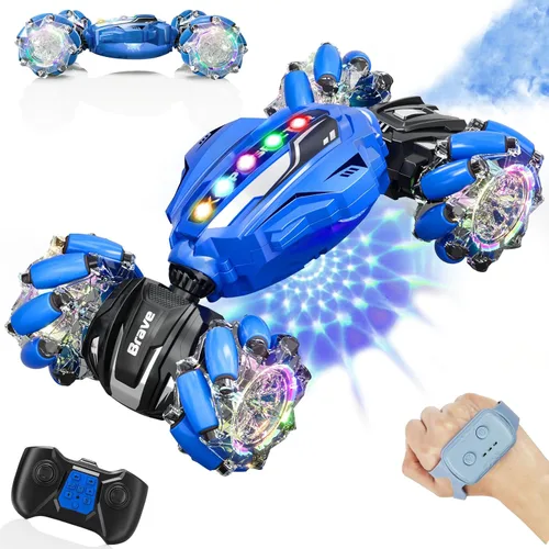 Miniatura 9 de Coche de acrobacias RC con detección de gestos – Juguetes para niños de 6 a 12 años, auto de control remoto controlado a mano 4WD con luz y música