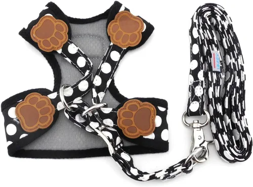 Miniatura 4 de SMALLLEE_Lucky_Store - Nuevo chaleco de nailon de malla suave, Arnés para mascotas, gatos, perros chicos o medianos, Juego de correa para perro