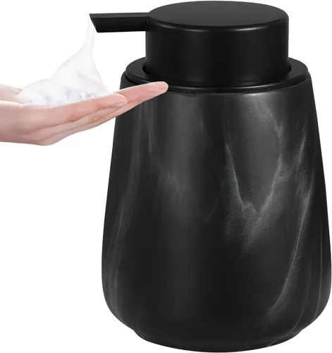 Miniatura 21 de Dispensador de jabón de manos de espuma de 12 onzas, dispensador de jabón espumoso negro para baño con bomba fácil de presionar, dispensador