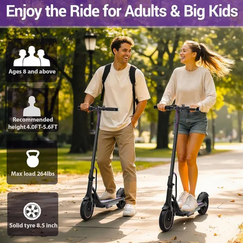 Miniatura 2 de Aovowheel Electric Scooter for Adults, Folding E Scooter with 350W/500W Motor 16/24 Mph Top Speed, Max 19-23 Miles Long Range, 8.5''/10''/14''Tires