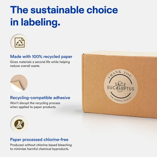Miniatura 5 de Avery Kraft Brown Round Labels, 2" Diameter, Laser/Inkjet Printer Compatible, 1000 Printable Labels Total, Great for Branding, Packaging, Events