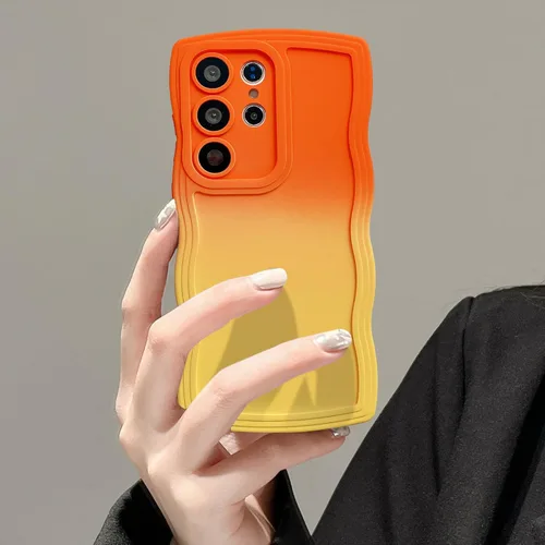 Miniatura 30 de UEEBAI Funda de silicona con marco de ola para Samsung Galaxy S22 5G, funda de teléfono con marco de ola linda, ajuste delgado, amortiguador de Negro