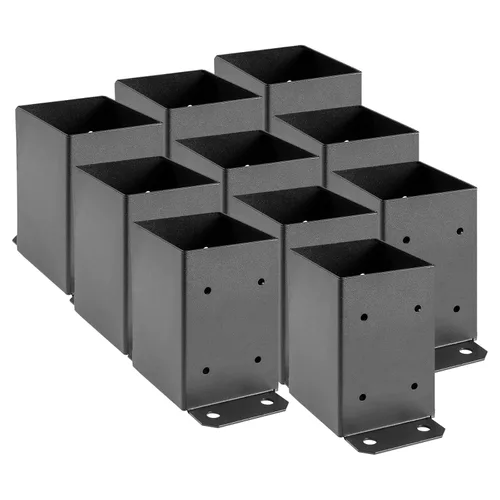 Miniatura 14 de SPACEEUP Base de Poste 4x4 2 Piezas, Tamaño Interior 3.6"x3.6" Base de Poste para Terraza, Anclaje de Poste Resistente con Recubrimiento en Polvo
